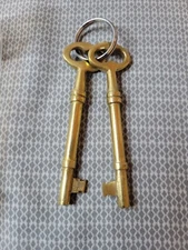 Skeleton Keys Brass Small Key Head Set Of Two