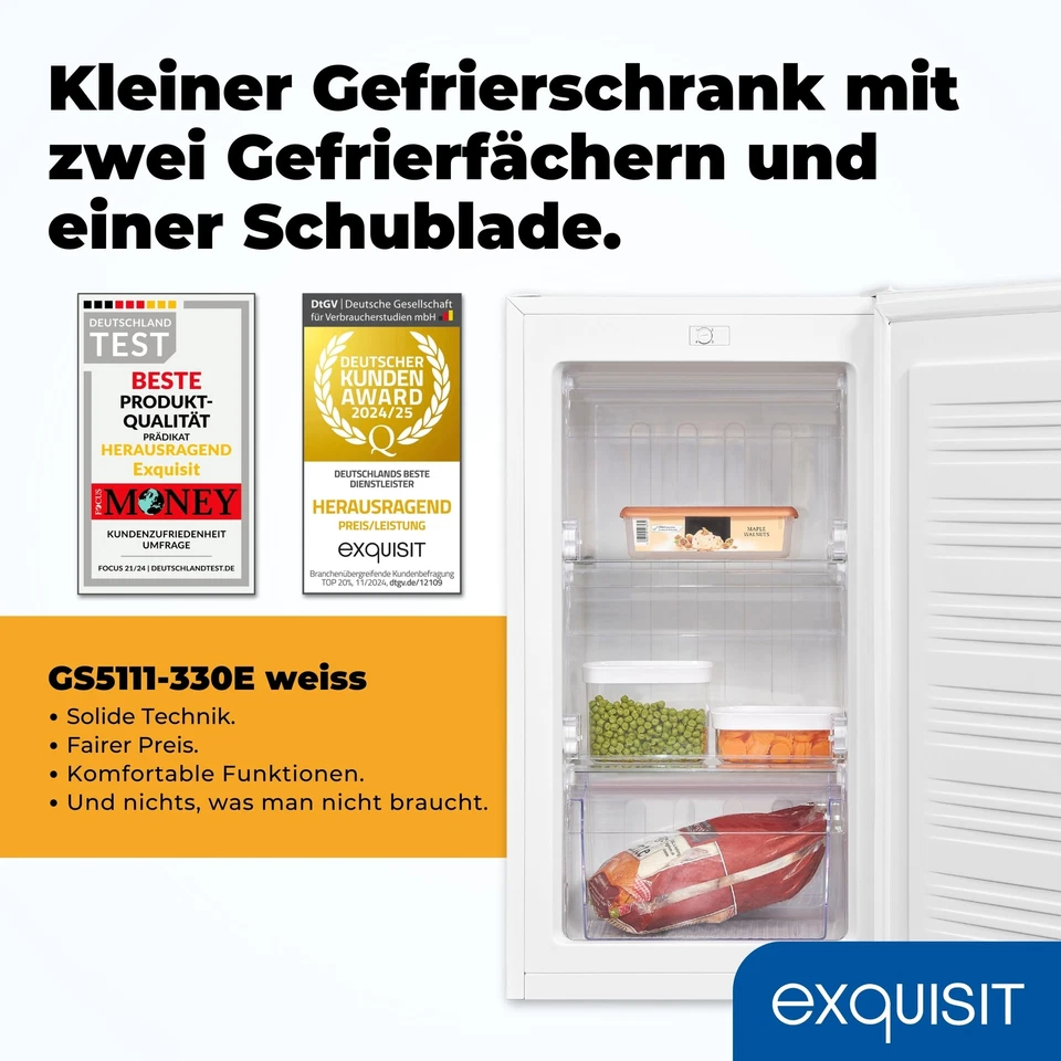 Exquisit Gefrierschrank GS5111-330E weiss | 63 Liter | 4-Sterne-Gefrieren - Bild 2 von 4