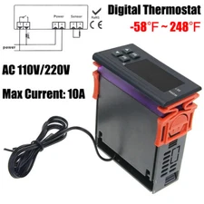 Digital Fahrenheit Temperature Controller AC110V Thermostat Control Relay Sensor