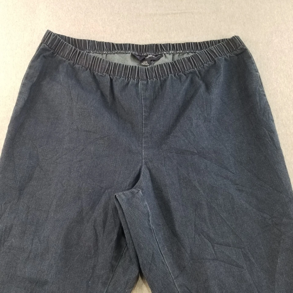 Jeans jeans feminino 24/7 tamanho 18WP azul escuro lavagem elástica cintura alargamento  - Imagem 2 de 4