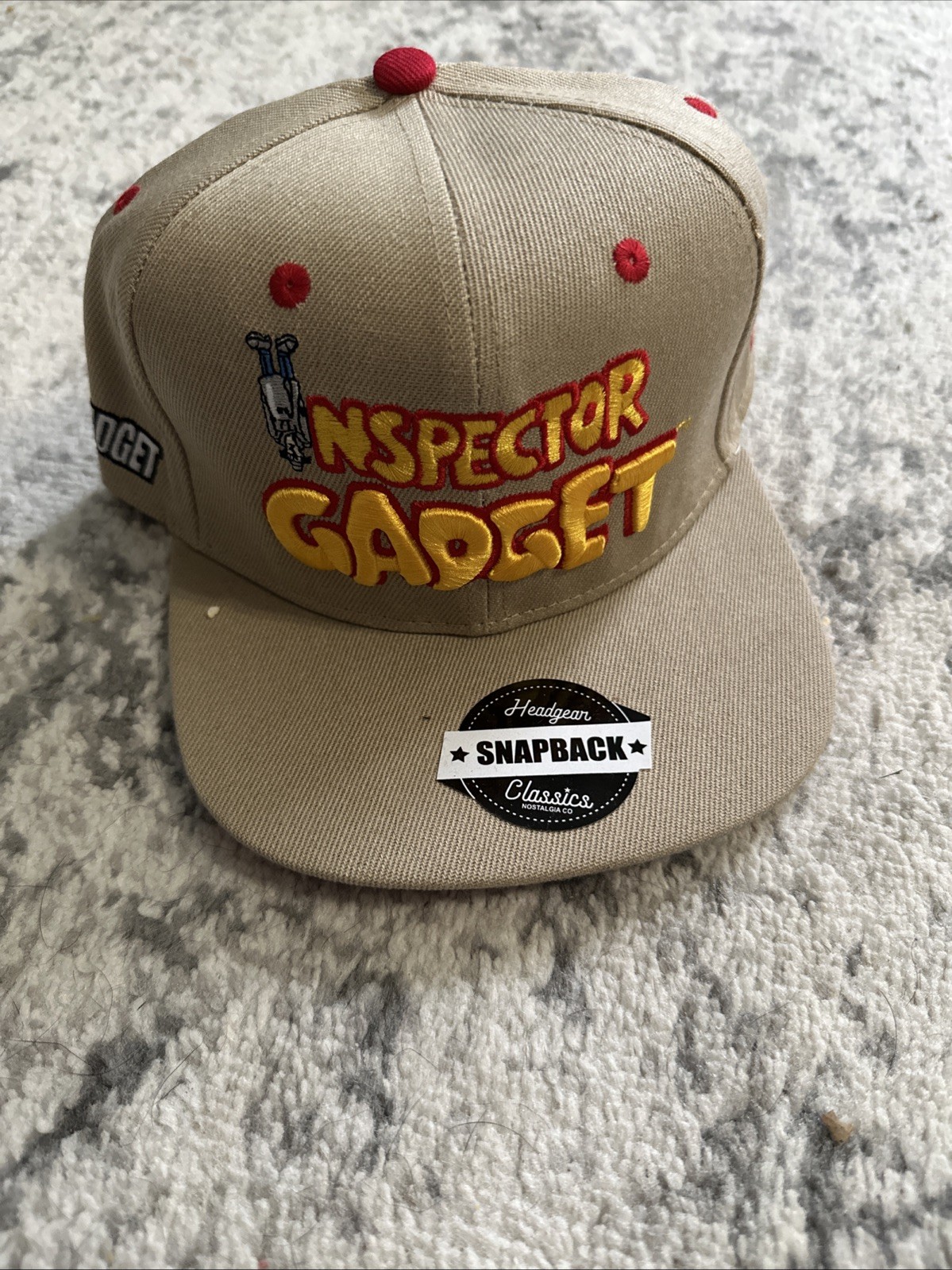 Headgear Classics Hat Inspector Gadget M.A.D. Adjustable Snapback Black Tan Cap
