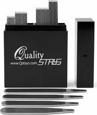 Metal Collar Stays for Men   40-Piece Set in 4 Sizes Dress Shirts by...
