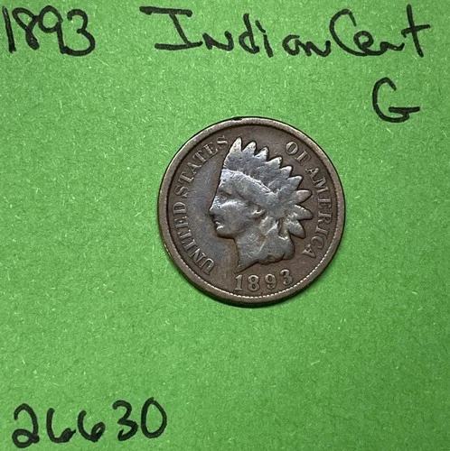 1893 Indian Head Cent / Penny 1c G Good
