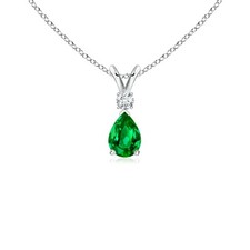 ANGARA 0.39 ctw Natural Emerald Pendant Neckl...