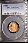 1944-S Lincoln Wheat Cent-PCGS MS 65 Red Choice Gem BU No Reserve #SLK994