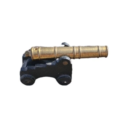 Vintage Fort Ticonderoga Brass & Cast Iron Cannon Mini 3”