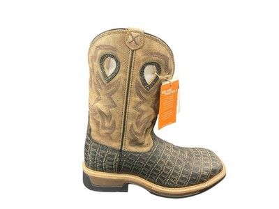 Twisted X Men Work Western Boot MLCA003 Lite Cowboy Caiman Brown 11.5 EE