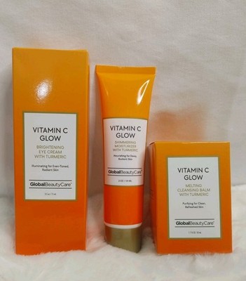 3 GlobalBeautyCare Vitamin C Glow Fsce Care w/ Turmeric for Face 1.7 fl oz