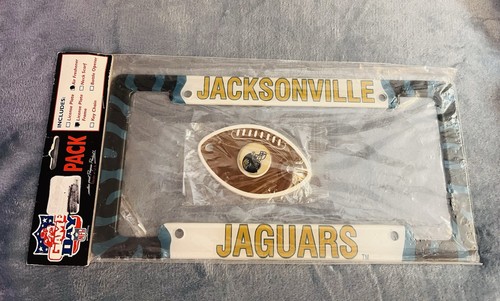 Jacksonville Jaguars NFL License Plate Frame and Football Air Freshener - Picture 1 of 2