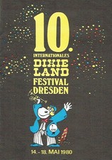Dixieland Festival Dresden Sachsen DDR 1980 Programm mit Autogrammen Jazz