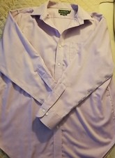 Mens Ralph Lauren Non-Iron Lavender 100 Cotton Dress Shirt Size 16 32/33