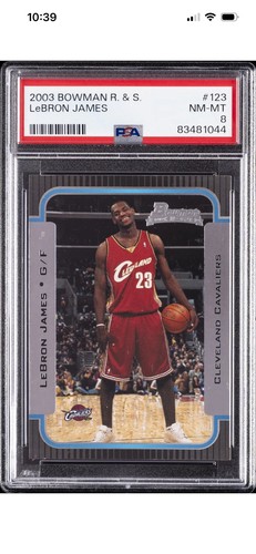 2003 BOWMAN ROOKIES & STARS #123 LEBRON JAMES ROOKIE RC PSA 8