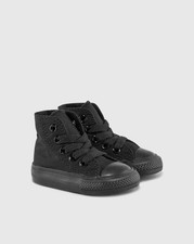 INFANT TODDLER CHUCK TAYLOR ALL STAR HI TOP BLACK/BLACK 7S121-001 SIZE 4