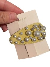 Yellow Pearl Hair Clip