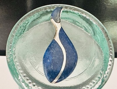 Vintage Sterling Silver 980 Lapis Pendant Southwest Modern Slide