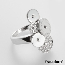 Anello Bulgari "Cicladi" con brillanti in oro bianco 750/- 18 carati Larghezza: 51,5