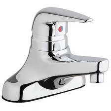 Chicago Faucet 420-E2805abcp Manual Low Arc Bathroom Faucet, 4" Mount, Polished