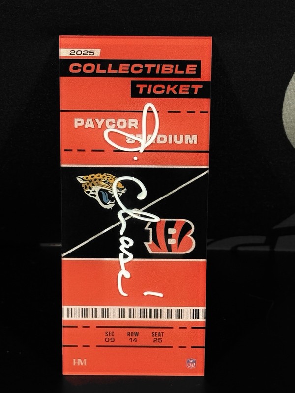 Ja’marr Chase Signed Commemorative Ticket Cincinnati Bengals 1/5 Metabilia COA