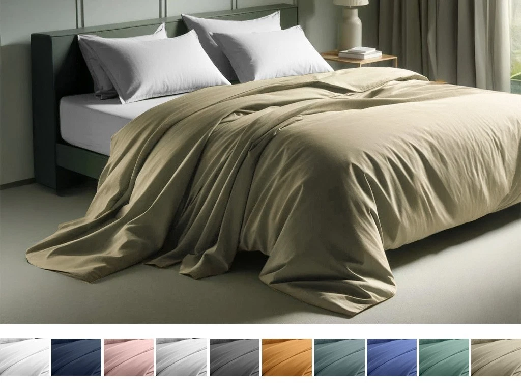 Set Biancheria Da Letto 200x200 Cm In Microfibra Verde Salvia – Copripiumino Con Cerniera + 2 Federe 80x80 Cm – Morbido E Ipoallergenico - 3