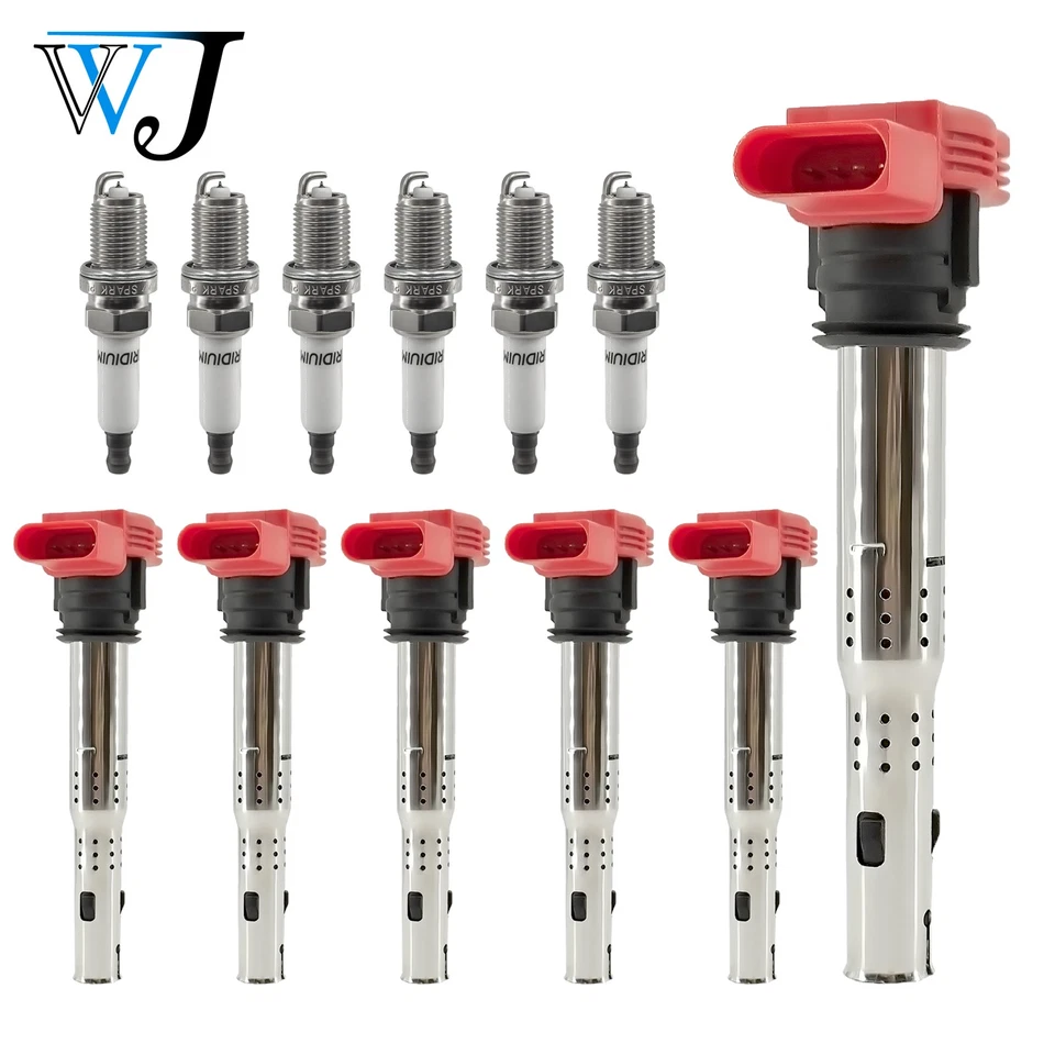 6X Bobina de encendido + bujía de iridio para Audi A6 2008-2013 2,8 L V6 06E905115A  Foto 2 de 4