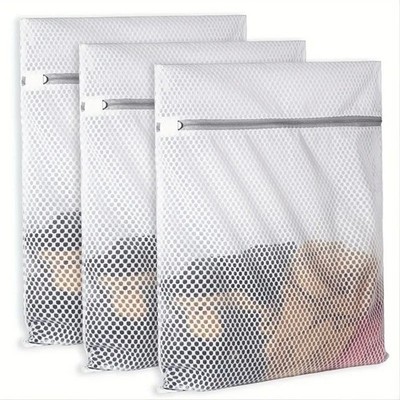 Mesh Laundry Bags for Delicates with Non Rust Zipper- White Laundry Bag