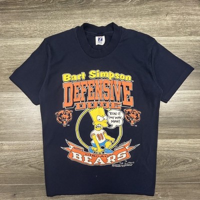 Vintage Chicago Bears Bart Simpson Shirt Mens Medium Navy Football Logo 7 90s