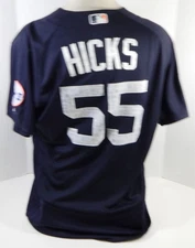 2017 Detroit Tigers John Hicks #55 Game Used Navy Jersey Mr. I & ST Patch 48 84