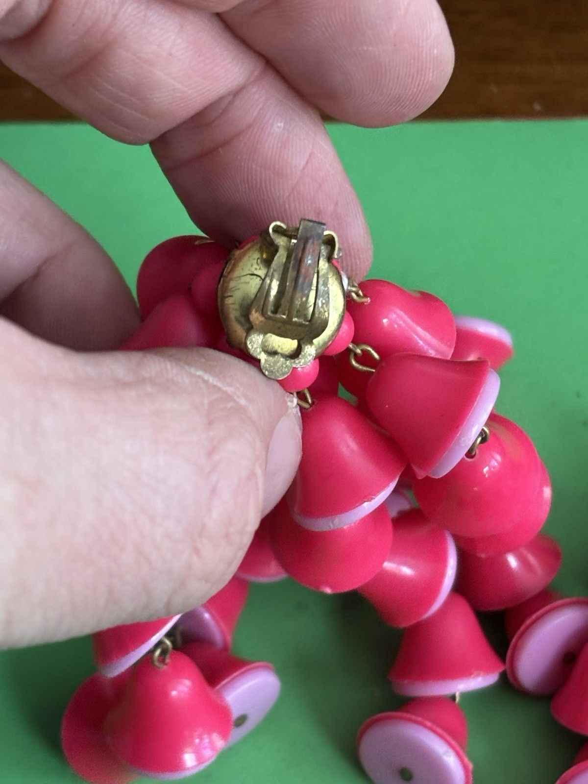 Plastic Clip On Earrings Large Statement Pieces O… - image 4