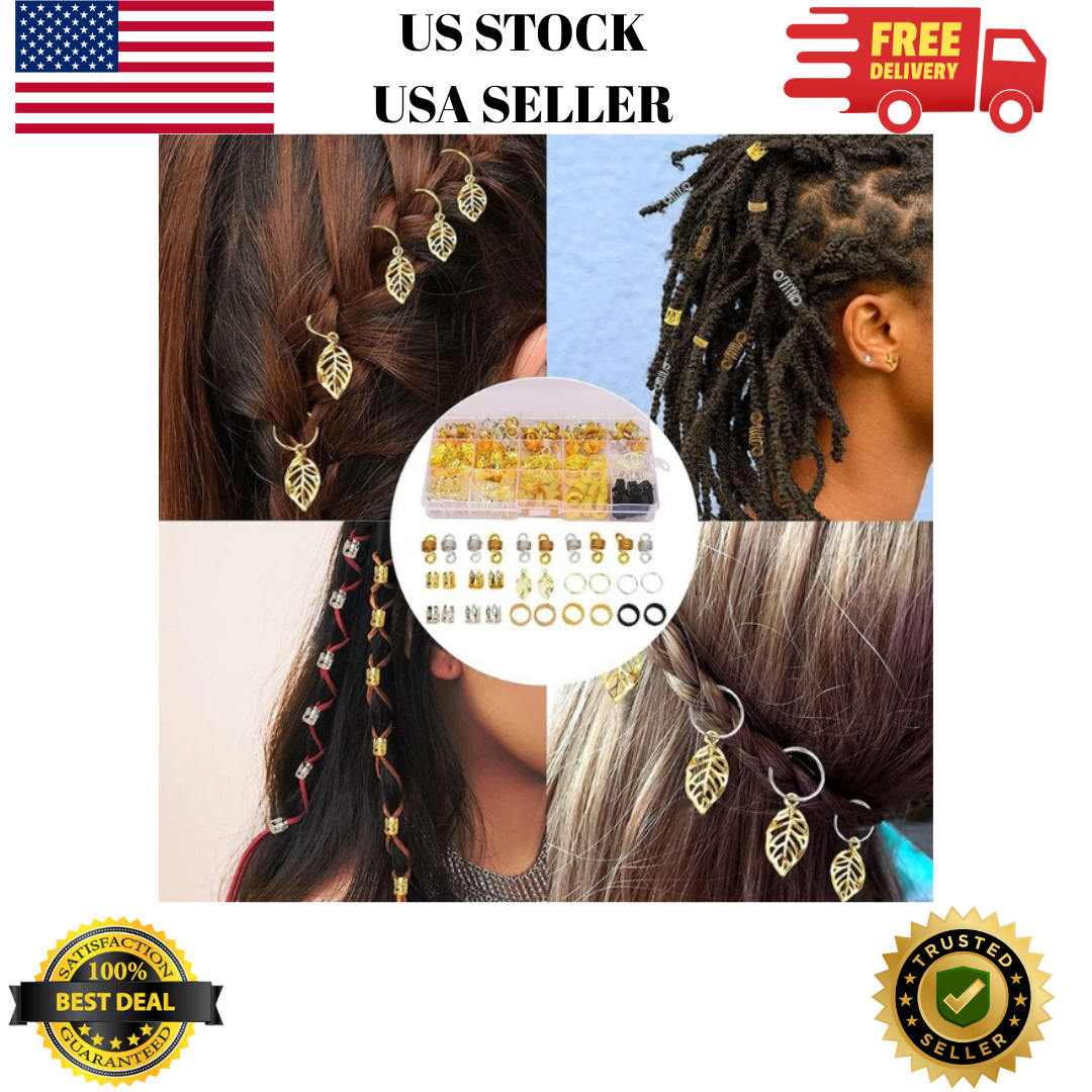 200PCS Hair Jewelry for Braids Accessories, Hair Beads for Braids, Gold Hair Acc