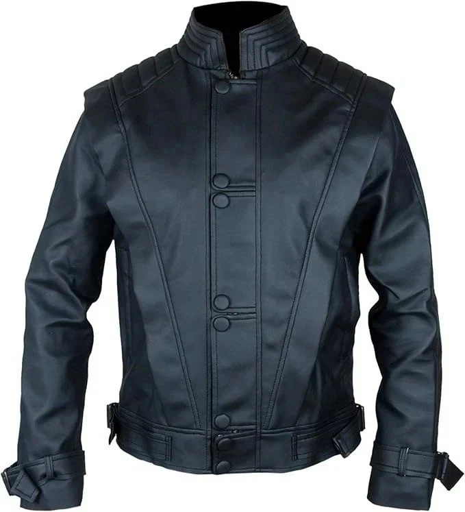 Men’s Black Michael Jackson Thriller Retro Biker Real Leather Fashion Jacket