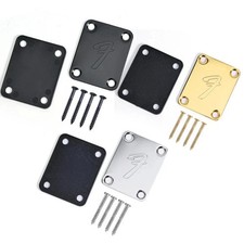 F Logo Vintage Guitar Neck Plate with 4 Screws for Fender Strat Tele Bass