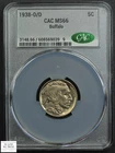 1938 D/D RPM Repunched Mintmark Buffalo Nickel 5C CACG MS 66 CAC