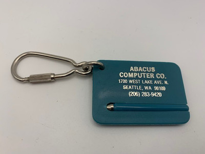 Vintage Abacus Computer Co Seattle WA Keychain