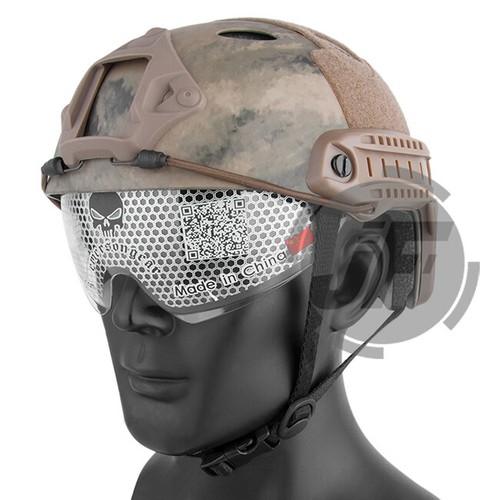 Emerson PJ Type FAST Helmet Protector Tactical Helmet with Goggles + NVG Shroud - Picture 11 of 13