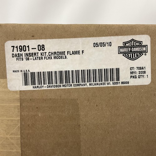 NEW Genuine Harley 2008-2024 Flames Black Dash Console Insert Medallion 71901-08 - Picture 5 of 5