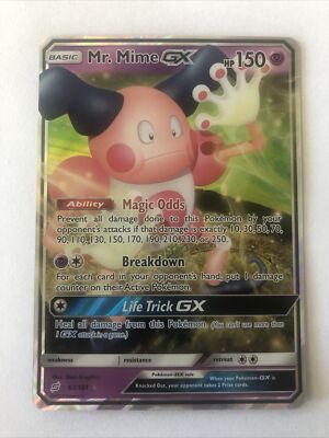 Pokémon Karte Mr. Mime GX – 67/181 Ultra Rare | Team Up Set, NM/M Zustand