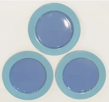 Vintage 1986 Lindt-Stymeist Colorways Turquoise w/Blue 11" Dinner Plate Set of 3