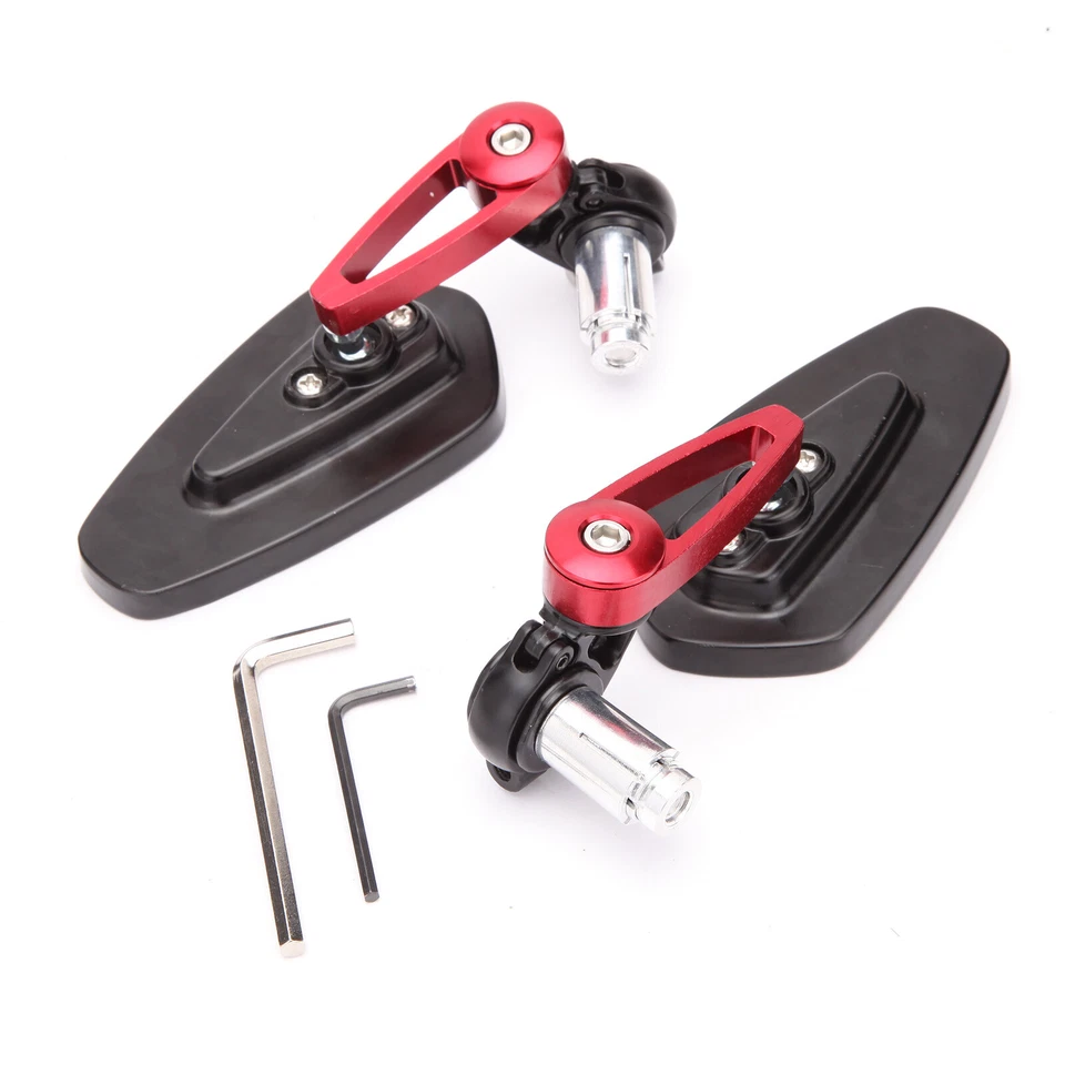 Espejos retrovisores de barra rojos estándar huecos 7/8" para Ducati 848 EVO Foto 2 de 4