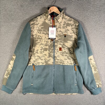 TOPO Designs Subalpine Fleece Jacket Goblin Sand Multi Men s Large NWT Recycled