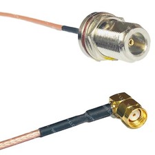 RG316 N FEMALE BULKHEAD to RP-SMA MALE ANGLE RF Cable Rapid-SHIP LOT