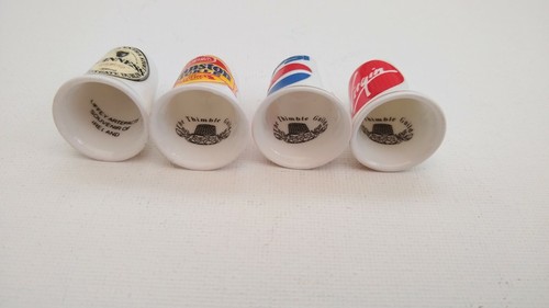4 BONE CHINA THIMBLES Guinness Branson Pickle Pepsi Virgin The Thimble Guild - Picture 2 of 3