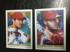 Topps Paul Jennis Art Within The Game #7 Shohei Ohtani #12 Mike Trout 2 Card