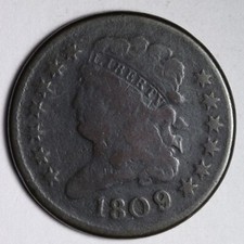 1809/ inverted 9 Classic Half Cent FINE / VF E100 ZAMM