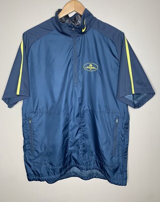 Nike Golf Polo Shirt 1/2 Zip Short Sleeve Wind Top Teal Sz Large 582789 459 