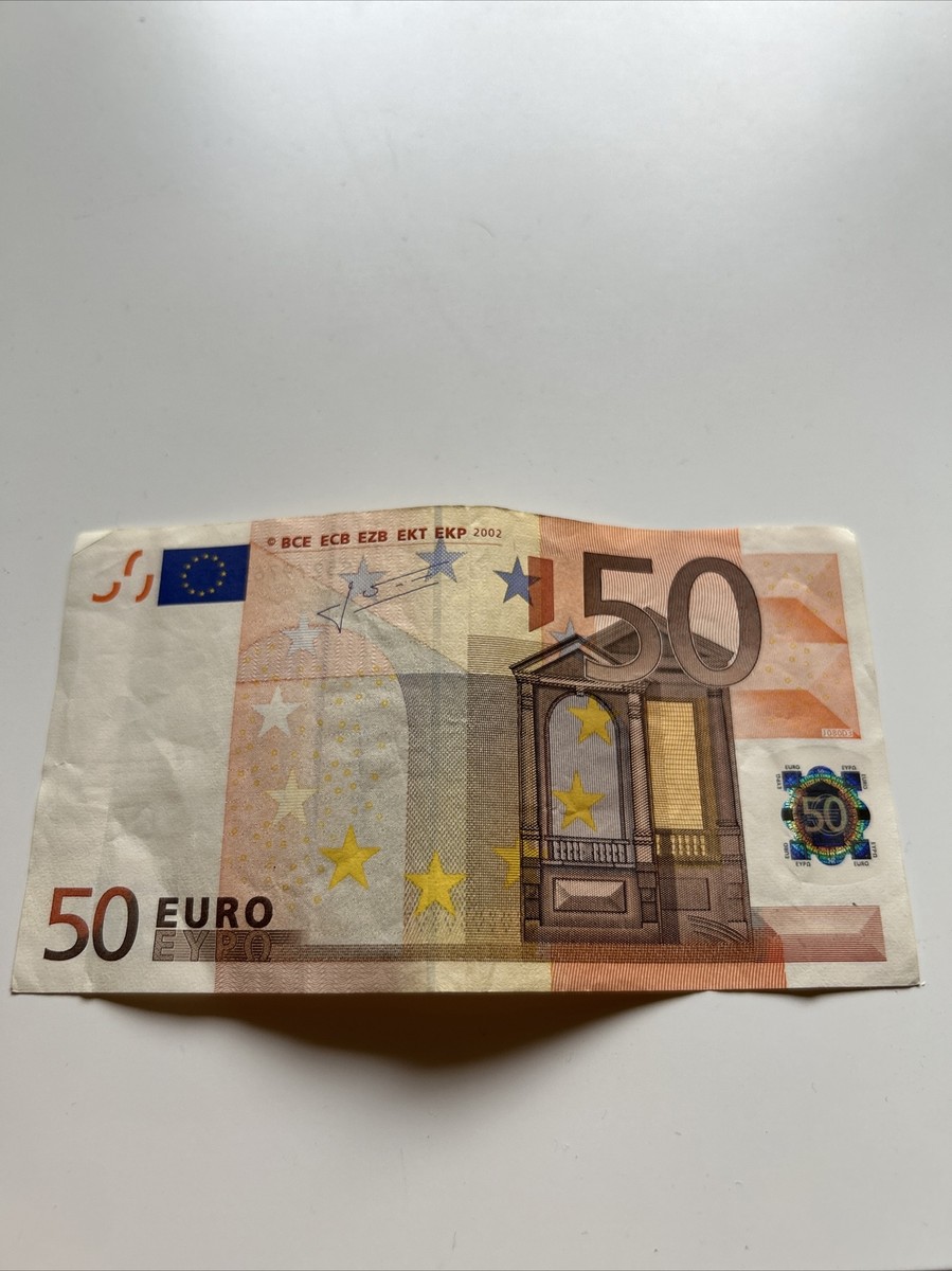Euro Banknotes Playmobil Eurocopa Banconota 50 Euro 2002 Con Firma Trichet  Serie S Del 2002 RARA