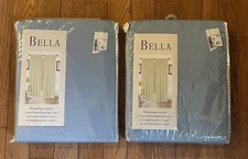 Set of 2 Bella Medium Blue Rod Pocket Window Curtain Panel 60”x90” Kashi Home