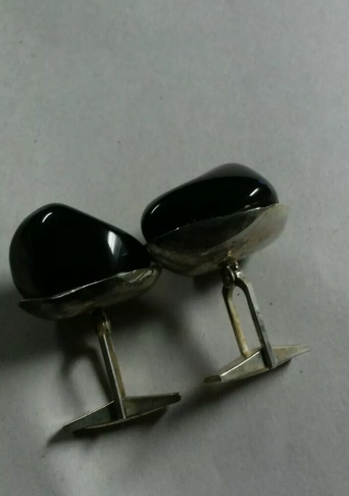 Sterling silver antique cufflink estate find View 3
