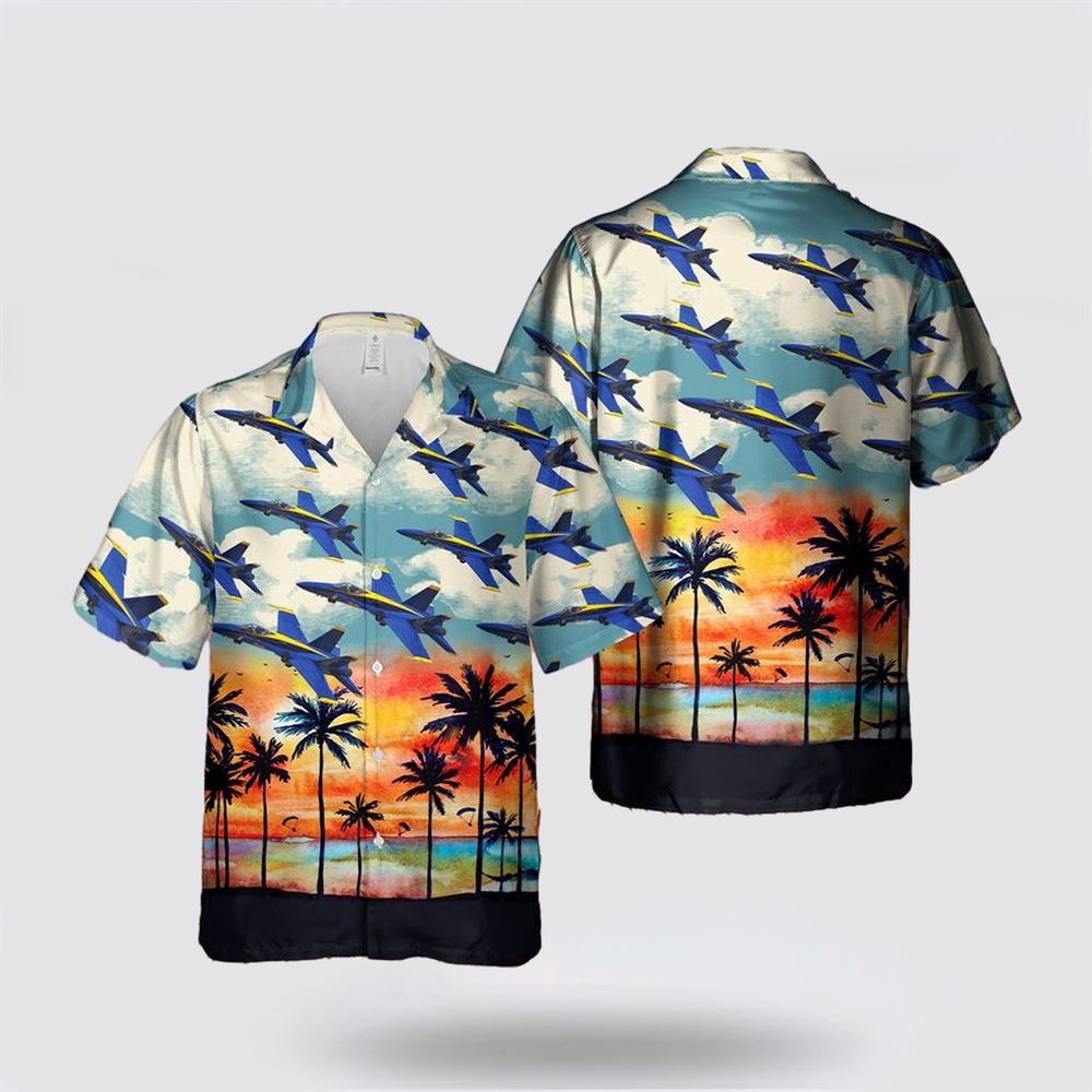 US Navy Blue Angels Hawaiian Shirt 8211 Gifts For Military Personnel