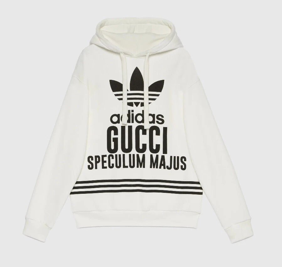 adidas x Gucci Cotton Hooded Sweatshirt White XS S M L New from Japan | eBay