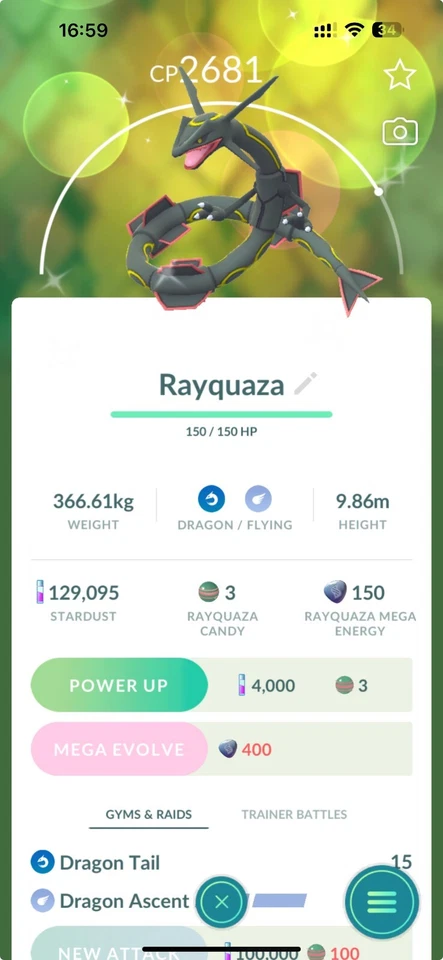 Shiny Rayquaza Have Dragon Ascent Moveset - P T C - Beschreibung lesen